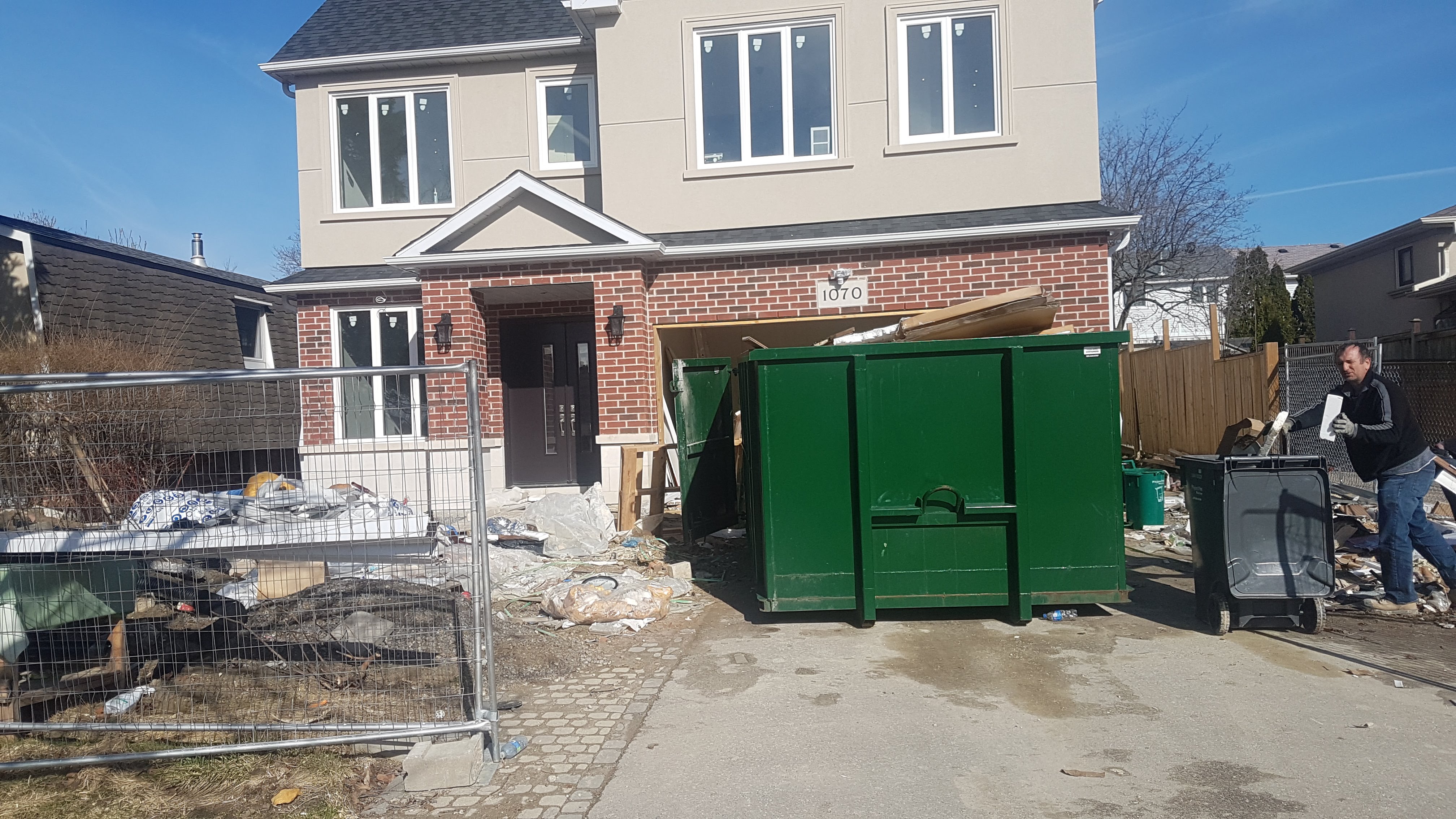 Brick and stucco exterior nearing completion