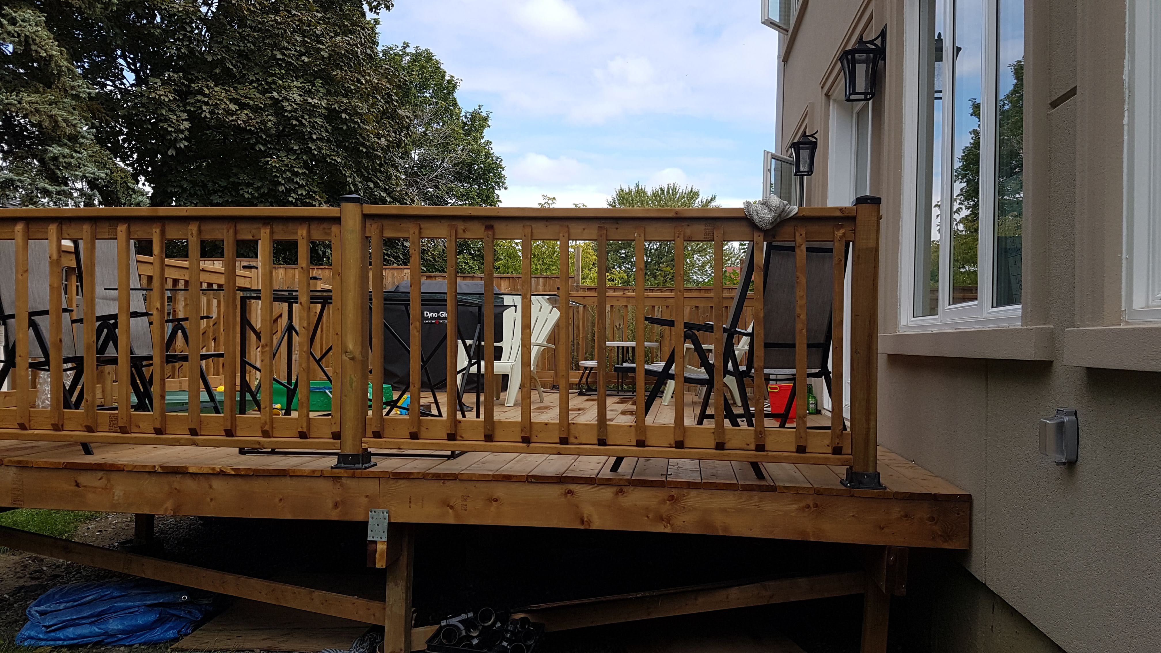 Completed rear deck and access doors